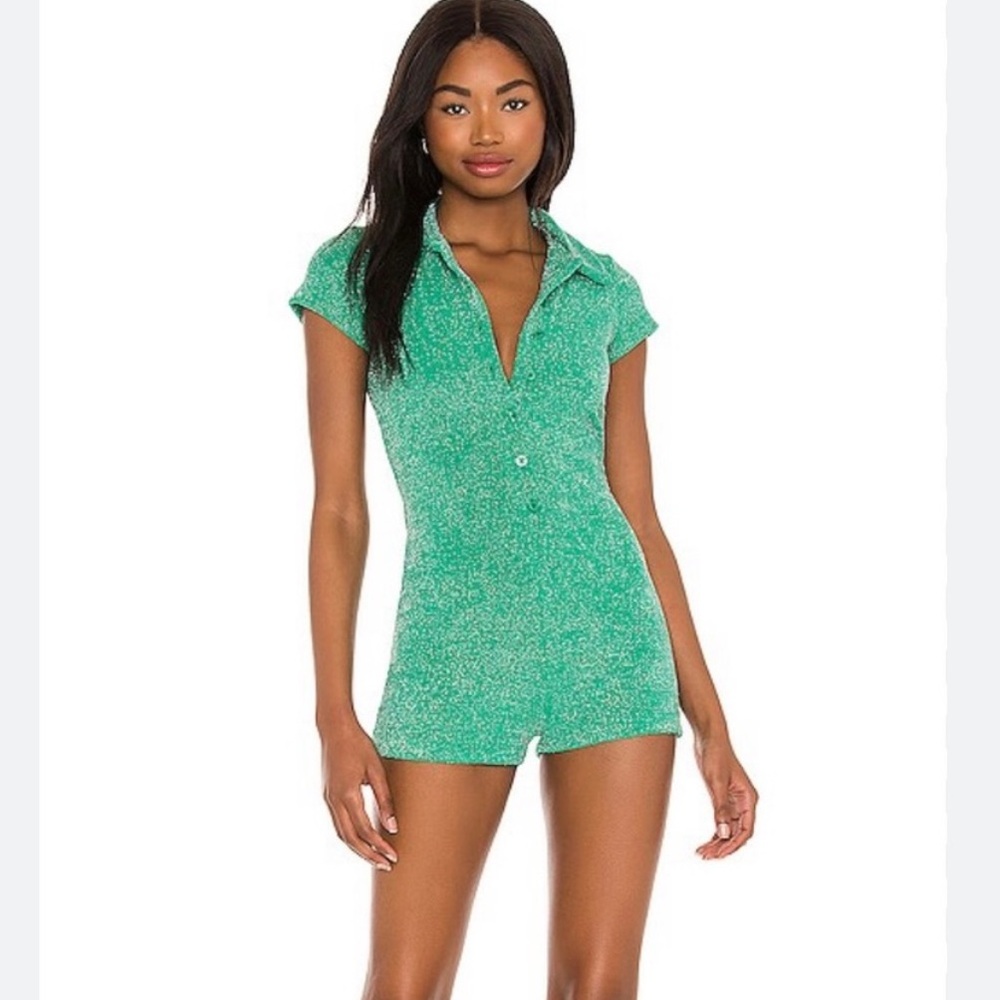 Frankie's Bikinis NWT Aqua Terry Romper